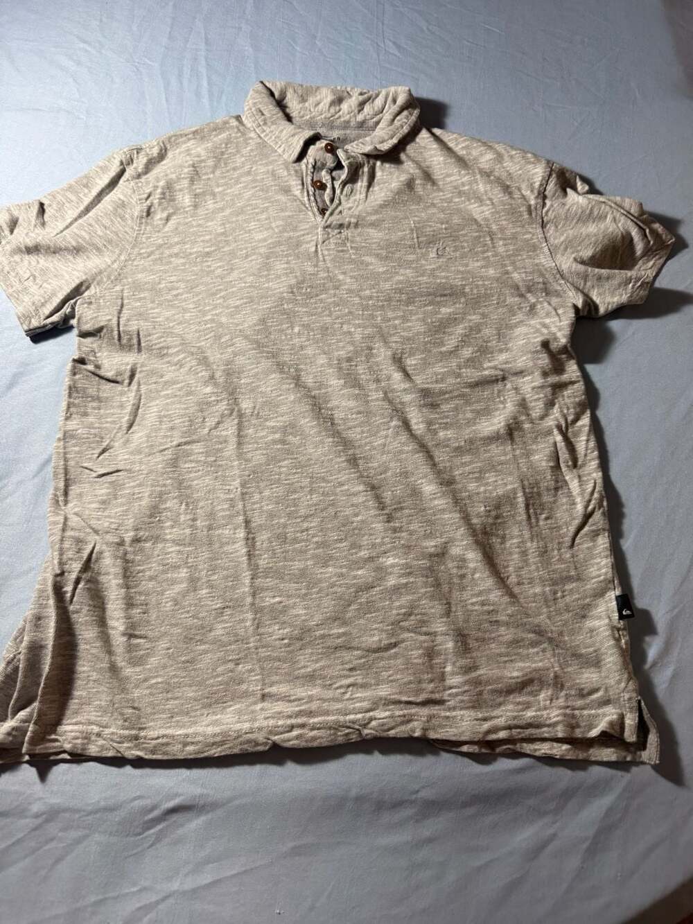Quiksilver Men's Modern Fit Cotton Polo Shirt Size L/G Heathered Grey